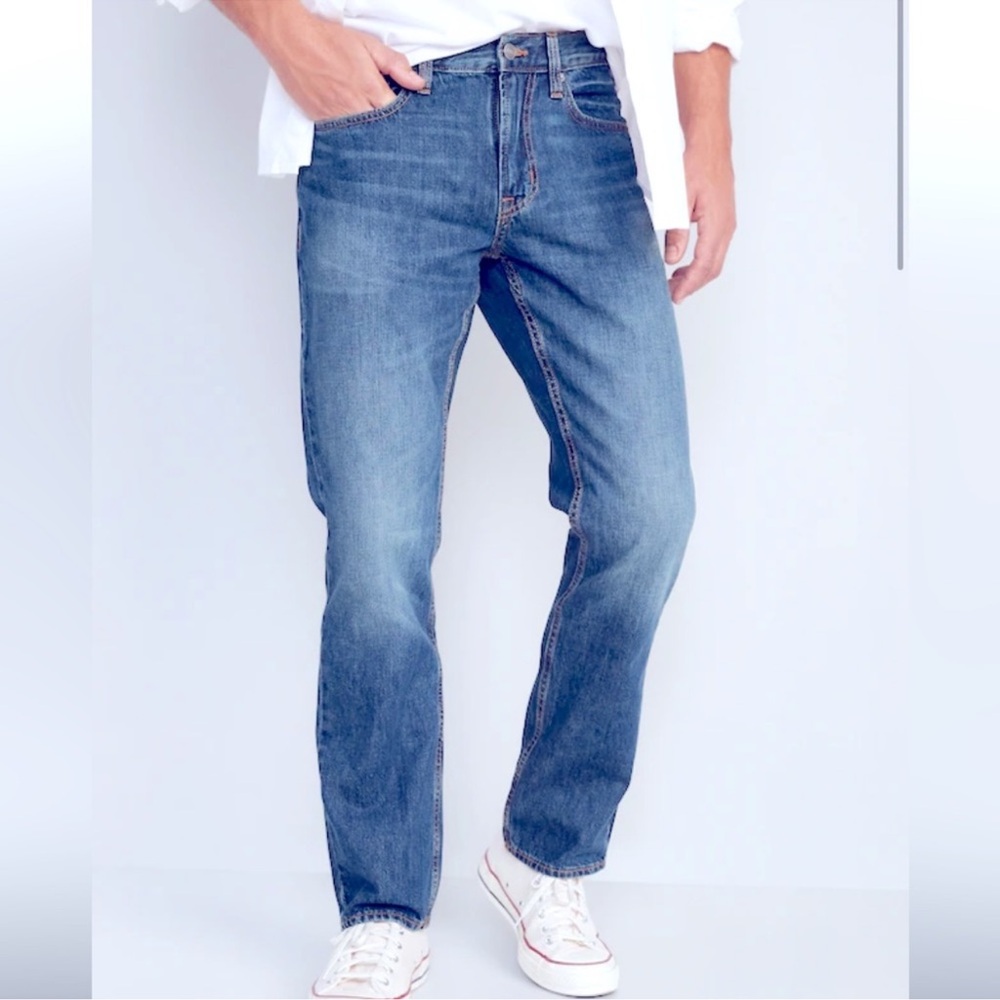 OLD NAVY Men's Medium Wash Boot Cut Jeans - Relaxed Fit Straight Leg (bin #6)